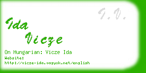 ida vicze business card